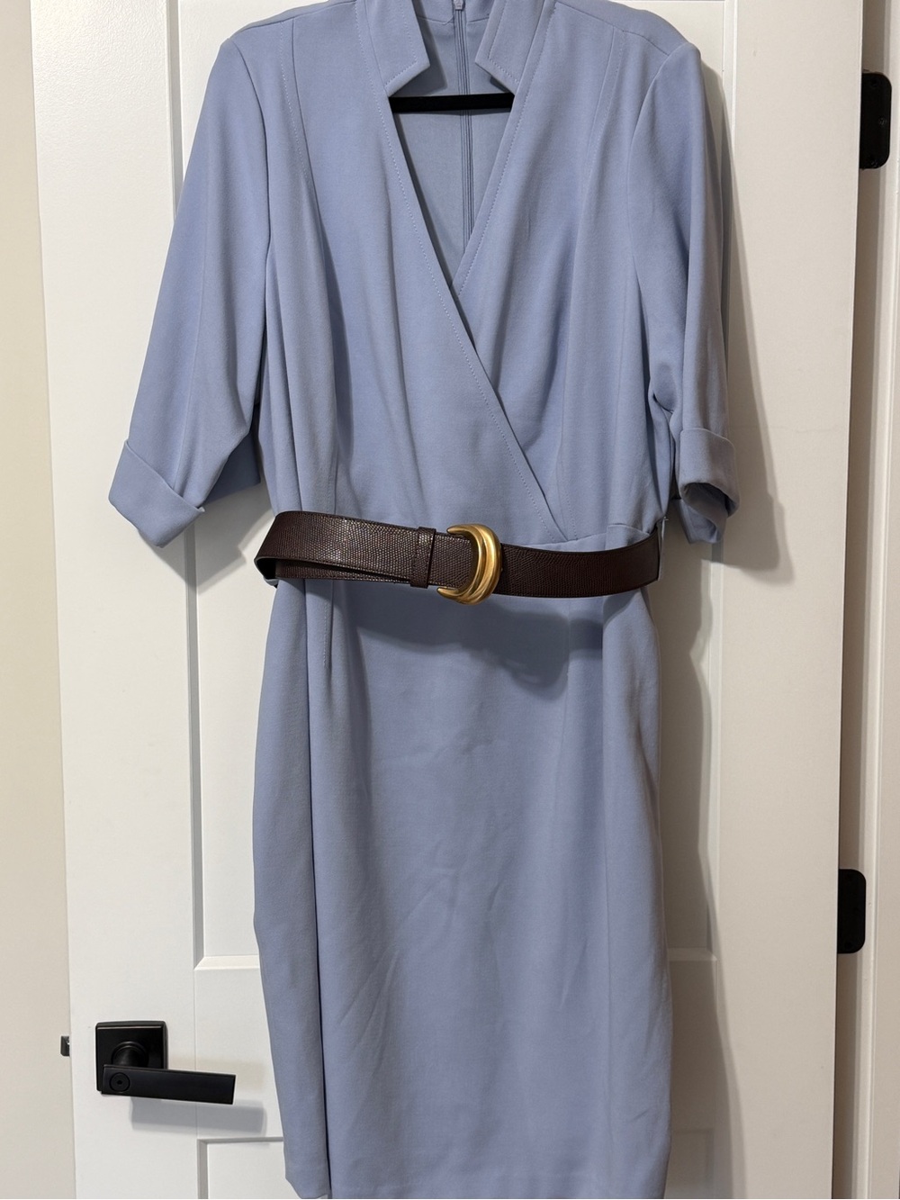 Donna Karan NWT $179 Belted Cady Sheath Dress